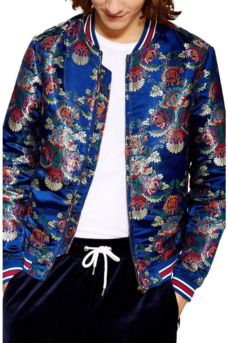 Chandler Classic Bomber Jacket, Main, color, NAVY MULTI