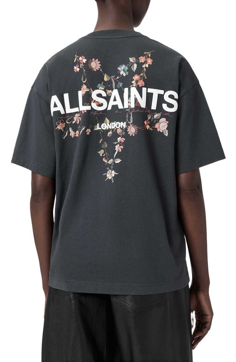 AllSaints Pentacle Etta Logo Graphic T-Shirt, Alternate, color, Washed Black