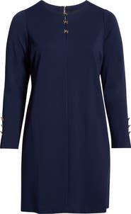 Tahari ASL Bow Detail Long Sleeve Ponte Dress