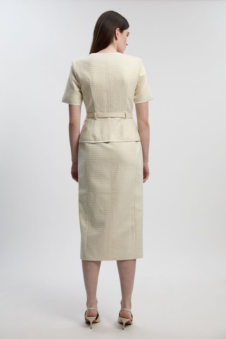 Tweed Bow Midi Dress, Alternate, color, Ivory