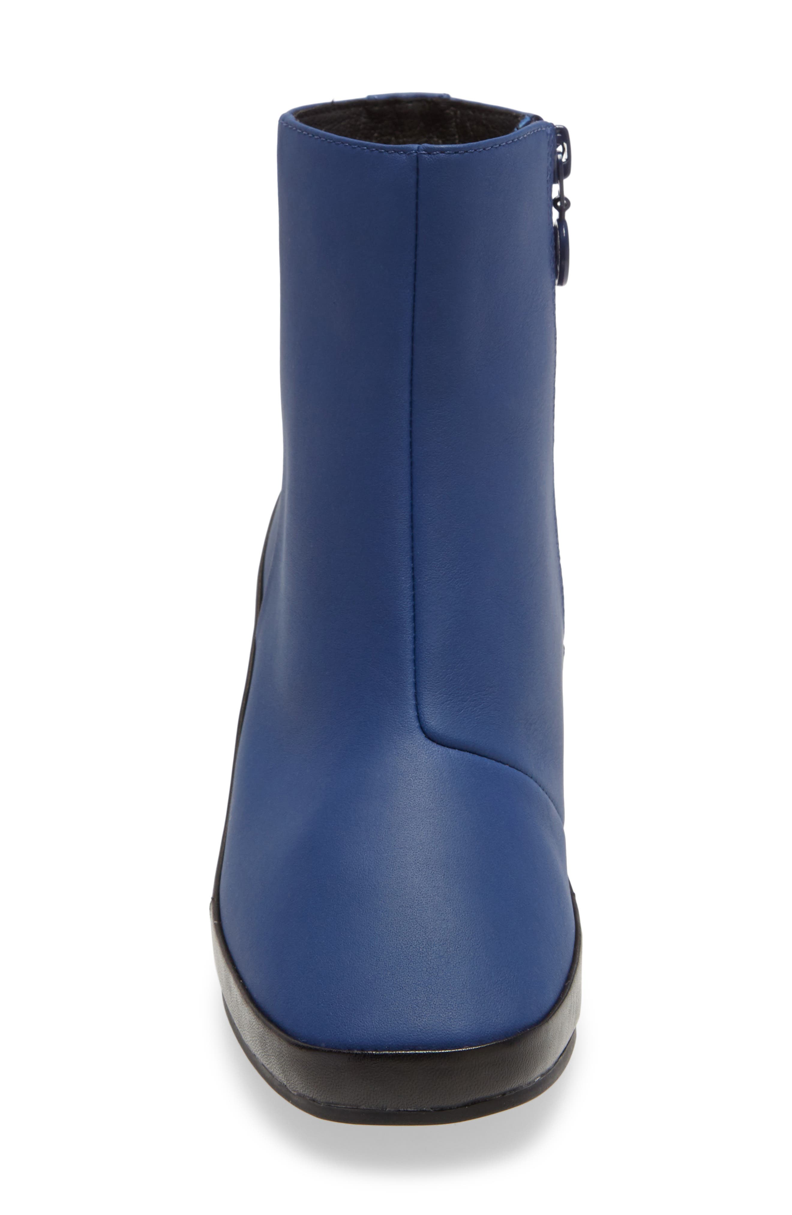 Upright Column Heel Bootie, Alternate, color, NAVY LEATHER
