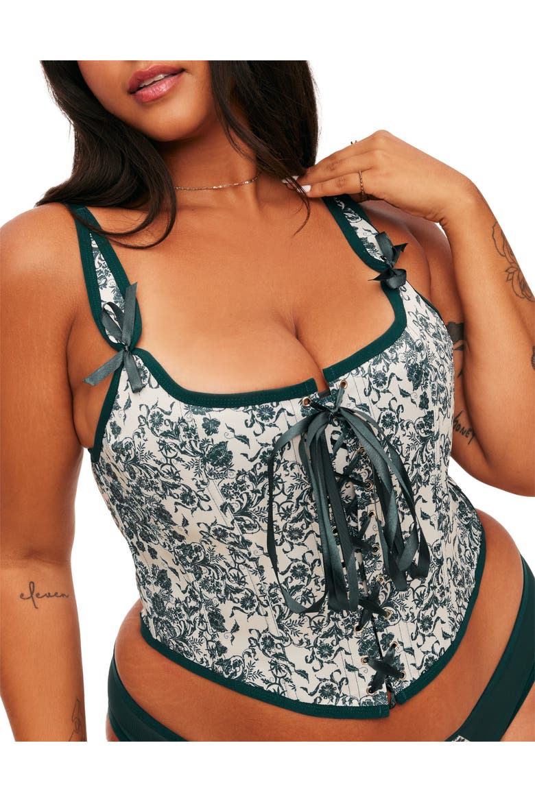 Alex Corset & Panty Set, Alternate, color, Geo blue