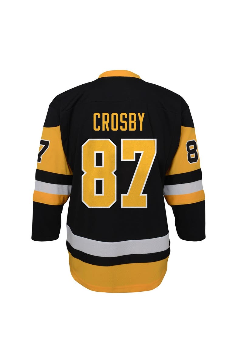 Outerstuff Youth Sidney Crosby Black Pittsburgh Penguins Captain Patch Home Replica Player Jersey, Alternate, color, 