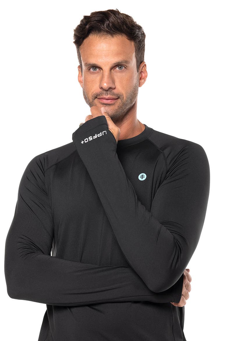 Men's Sonora Agility Long Sleeve Performance T-shirt, UPF 50+ Sun Protection, Alternate, color, Black