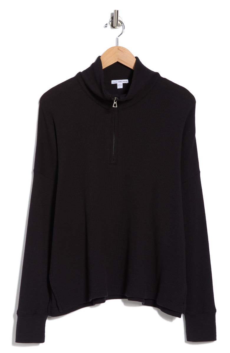 James Perse Half Zip Pullover, Alternate, color, Black