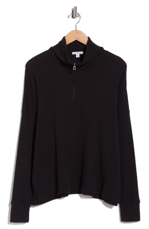 James Perse Half Zip Pullover In Black