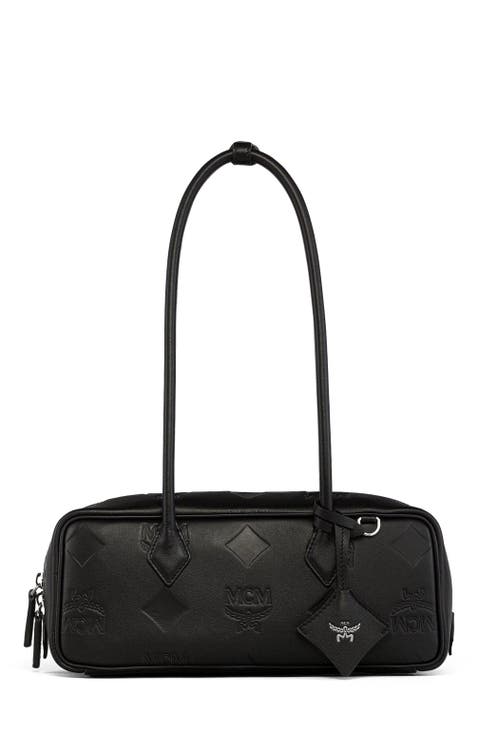 Small Aren East West Shoulder Bag in Maxi Monogram Leather