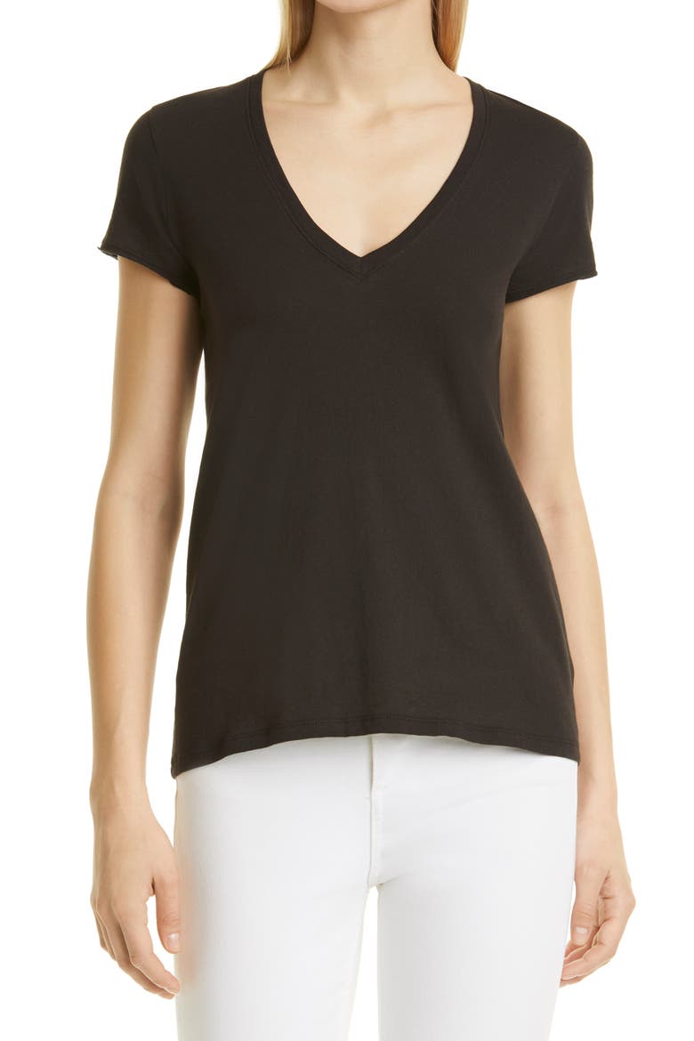 V-Neck T-Shirt, Main, color, BLACK