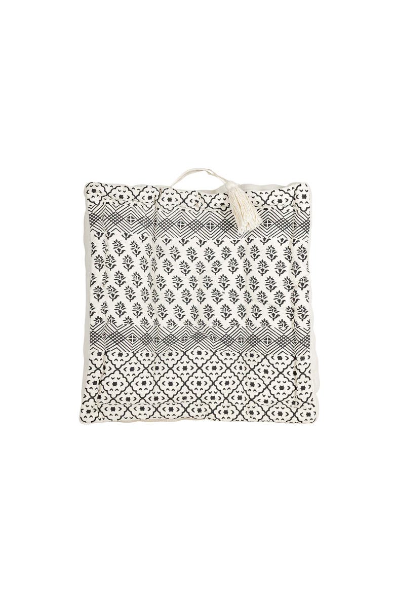 Boho Print Filled French Cushion Black & White, Main, color, White
