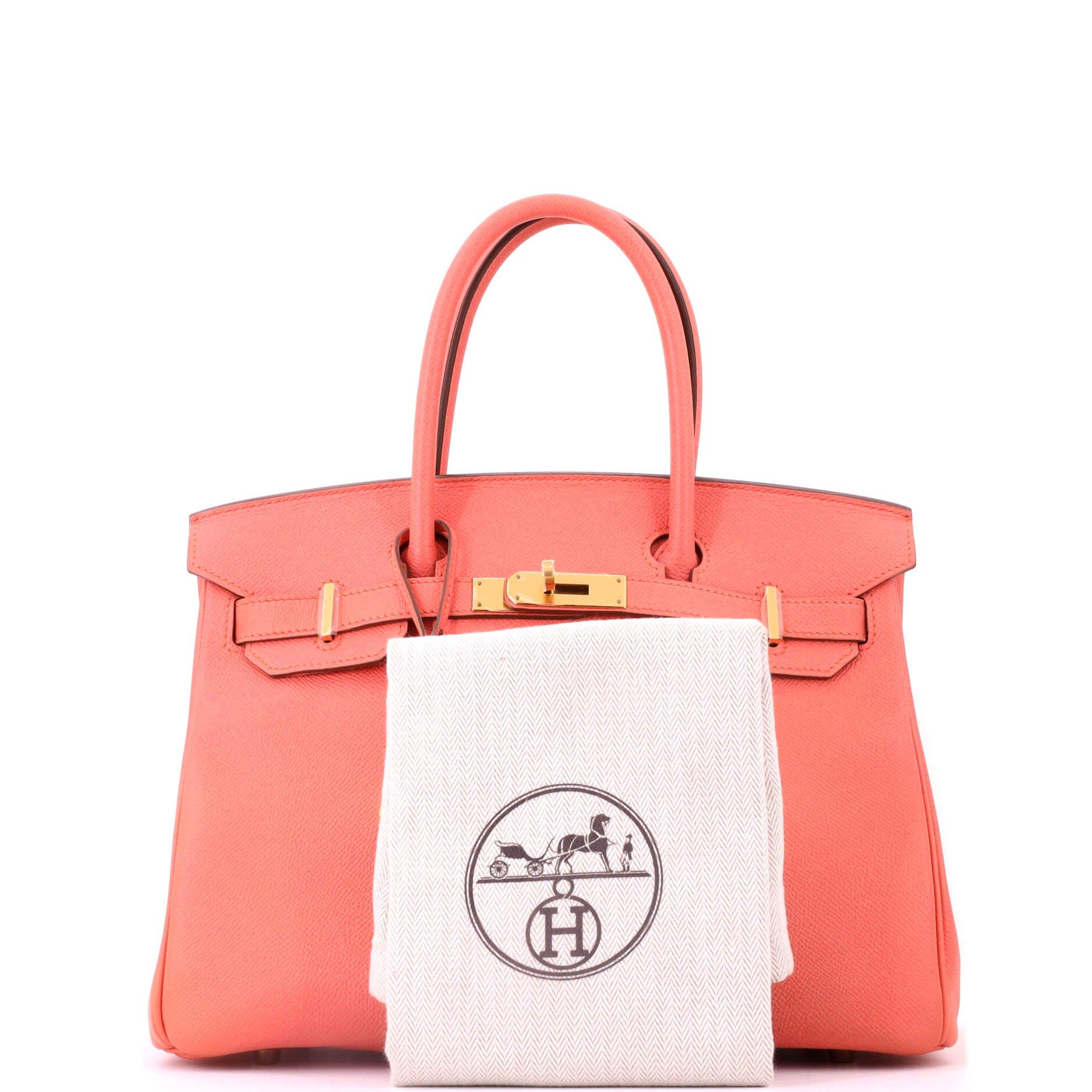 Birkin Handbag Pink Epsom with Gold Hardware 30, Alternate, color, Orange