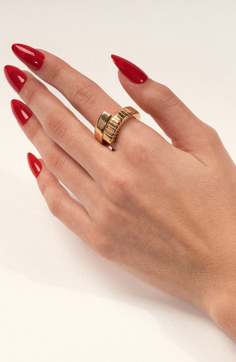 IVI Los Angeles Wide Joia Twist Ring, Alternate, color, Yellow Gold