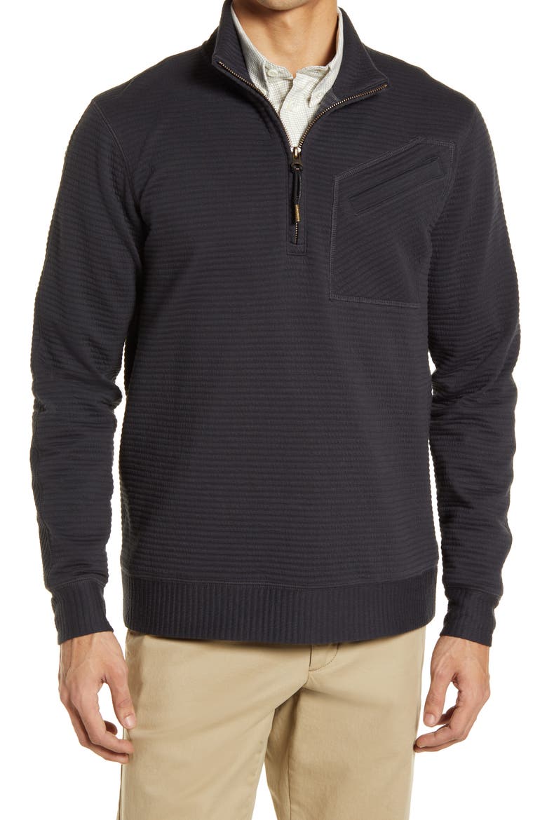 Double Knit Half-Zip Pullover, Main, color, DARK NAVY