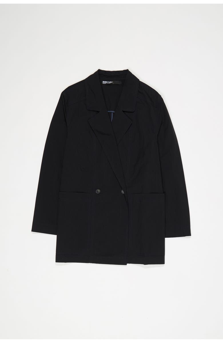 Bimba y Lola Topstitched Tailored Jacket, Alternate, color, Black