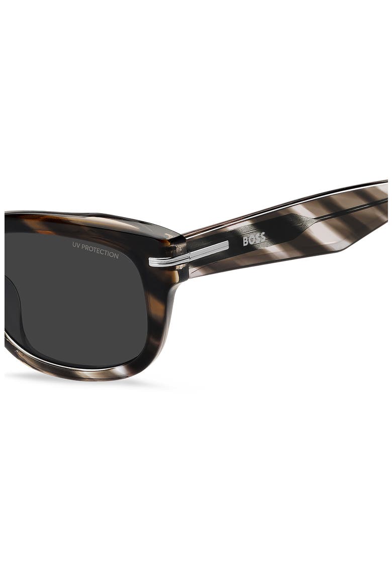 53mm Rectangular Sunglasses, Alternate, color, BROWN SHADED GREY