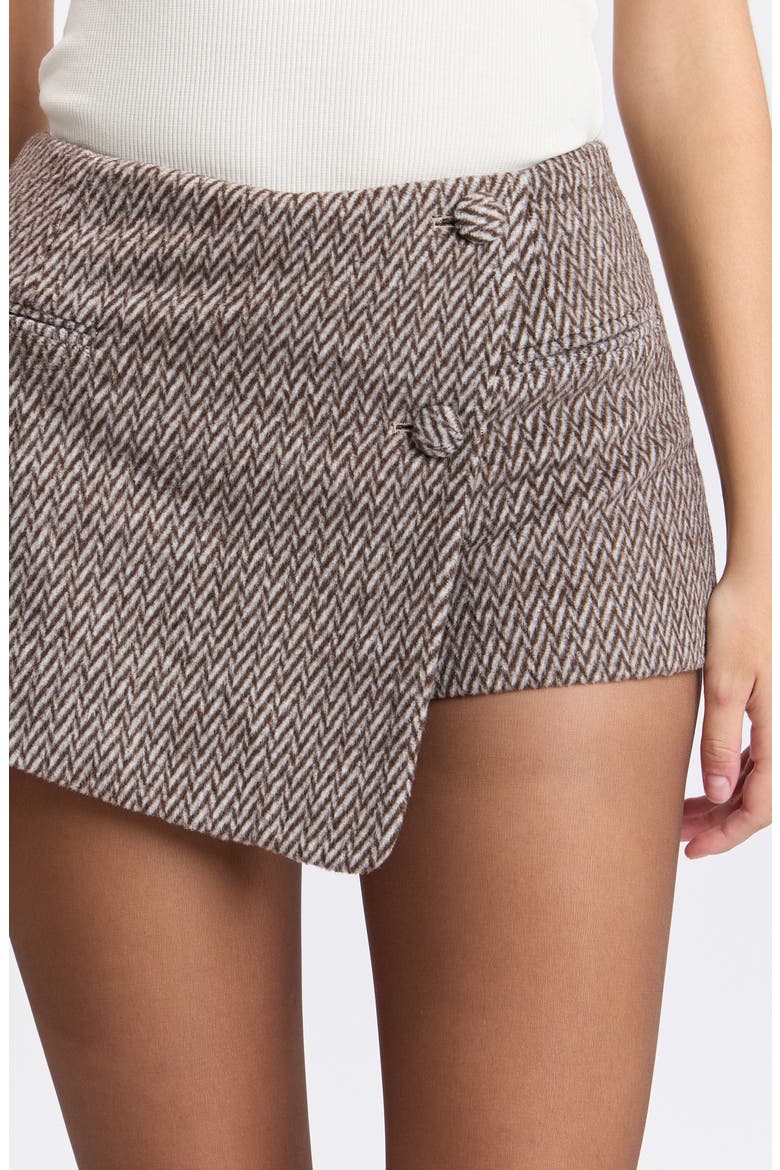 Textured Mini Skort, Alternate, color, GREY - WHITE