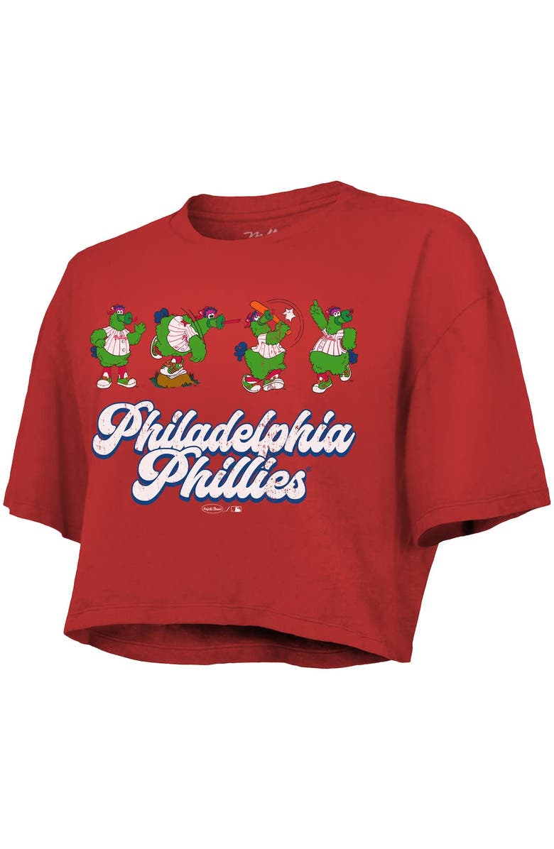 Majestic Threads Women's Majestic Threads Red Philadelphia Phillies Boxy Crop T-Shirt, Alternate, color, Red