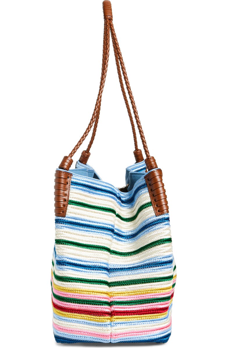 Etro Medium Libra Textile & Leather Shopping Tote, Alternate, color,