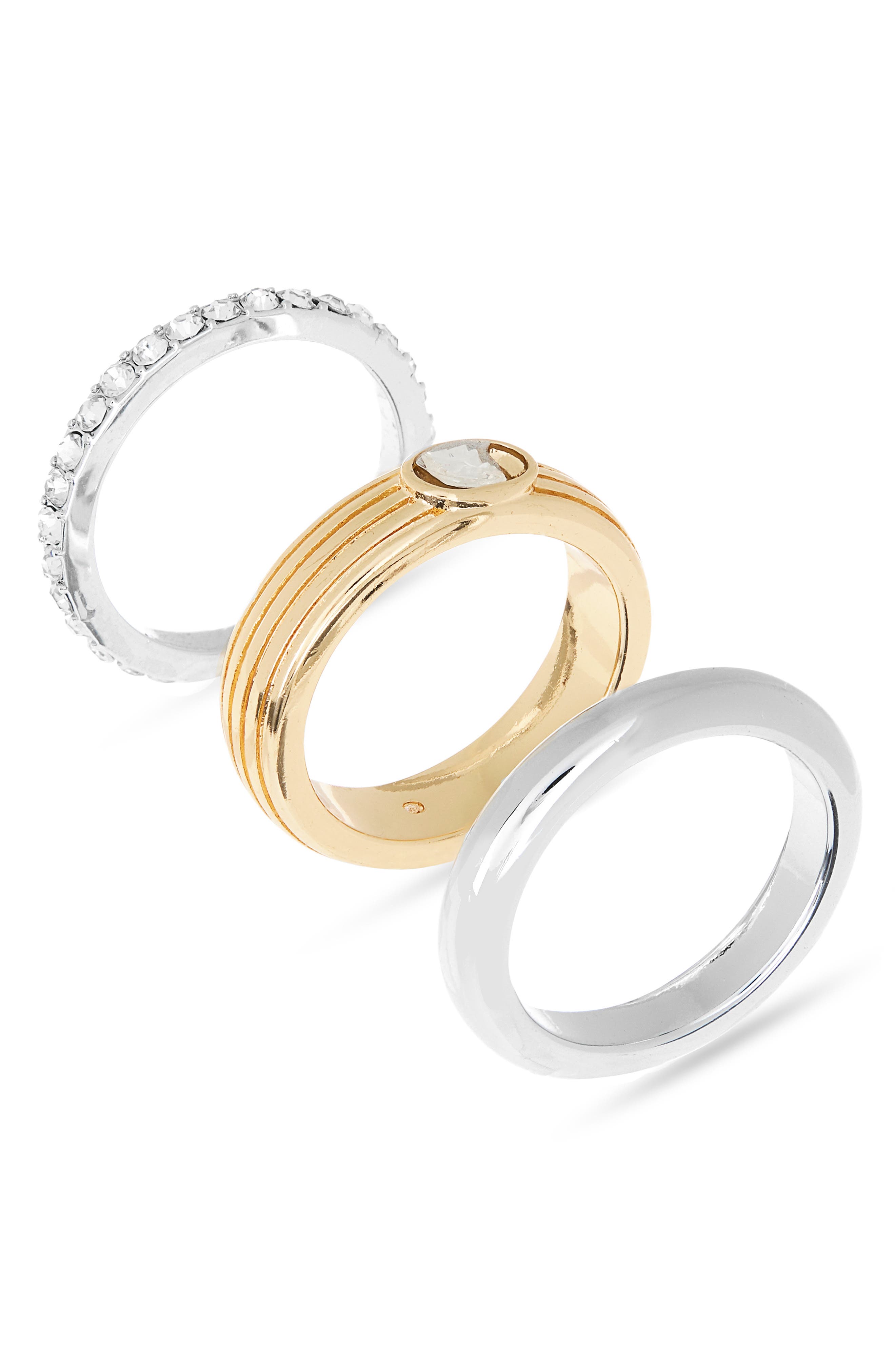 Set of 3 Cubic Zirconia Stackable Rings