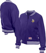 New Era Women's New Era Purple Minnesota Vikings Throwback Fleece Full-Snap Jacket
