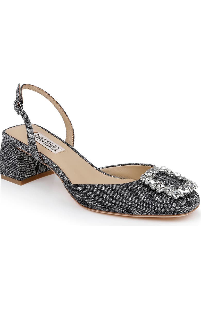 Badgley Mischka Collection Vivia Slingback Pump, Main, color, Pewter Glitter