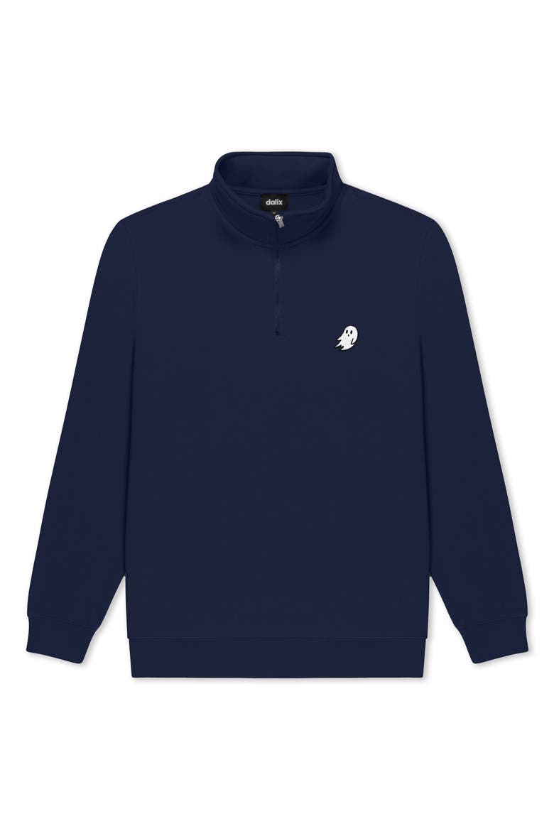 Mens Ghost Quarter Zip Pullover, Main, color, Navy
