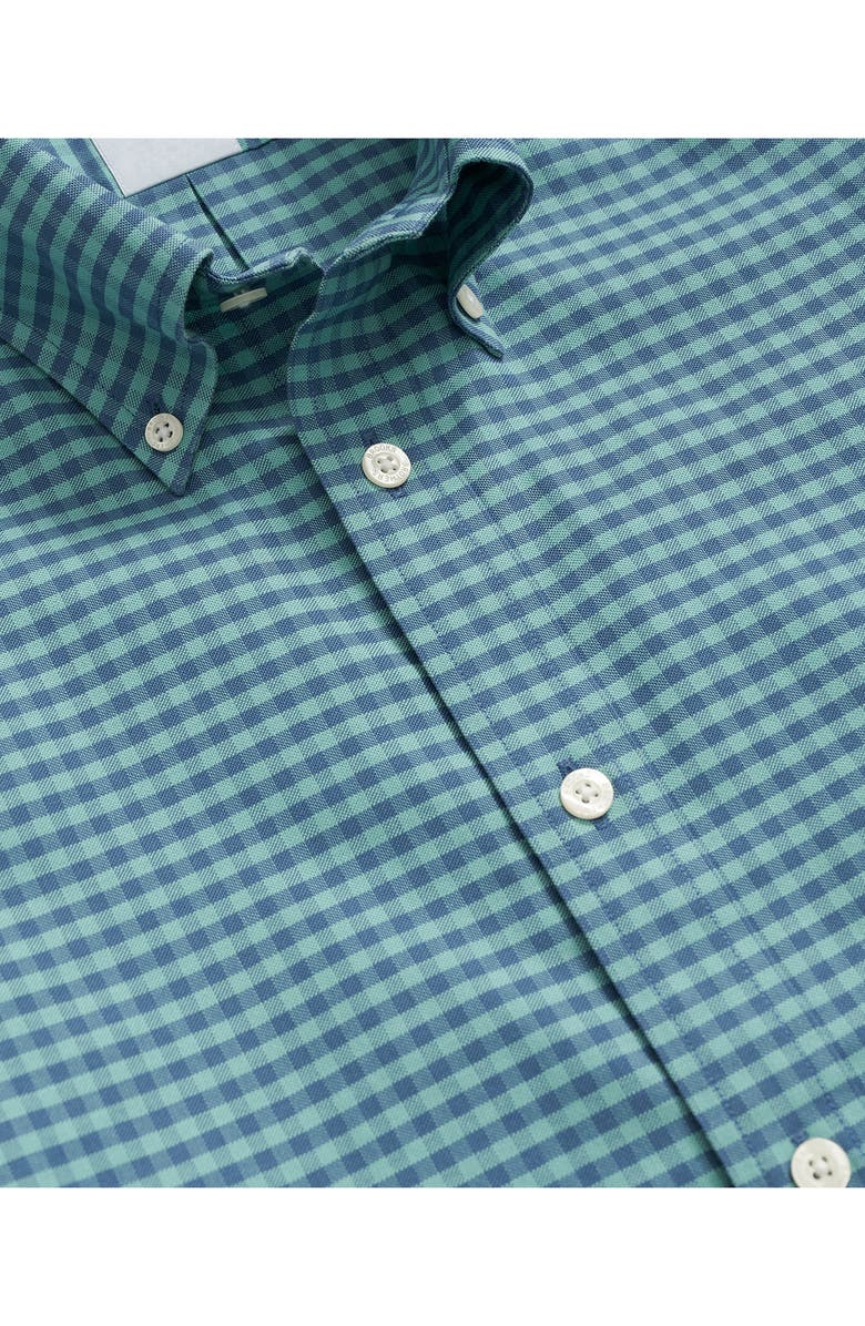 Brooks Brothers Regular Fit Gingham Check Non-Iron Short Sleeve Stretch Cotton Button-Down Oxford Shirt, Alternate, color, 