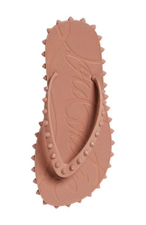 Christian Louboutin 'studded Open Toe Flat Sole Sandals' In Romance