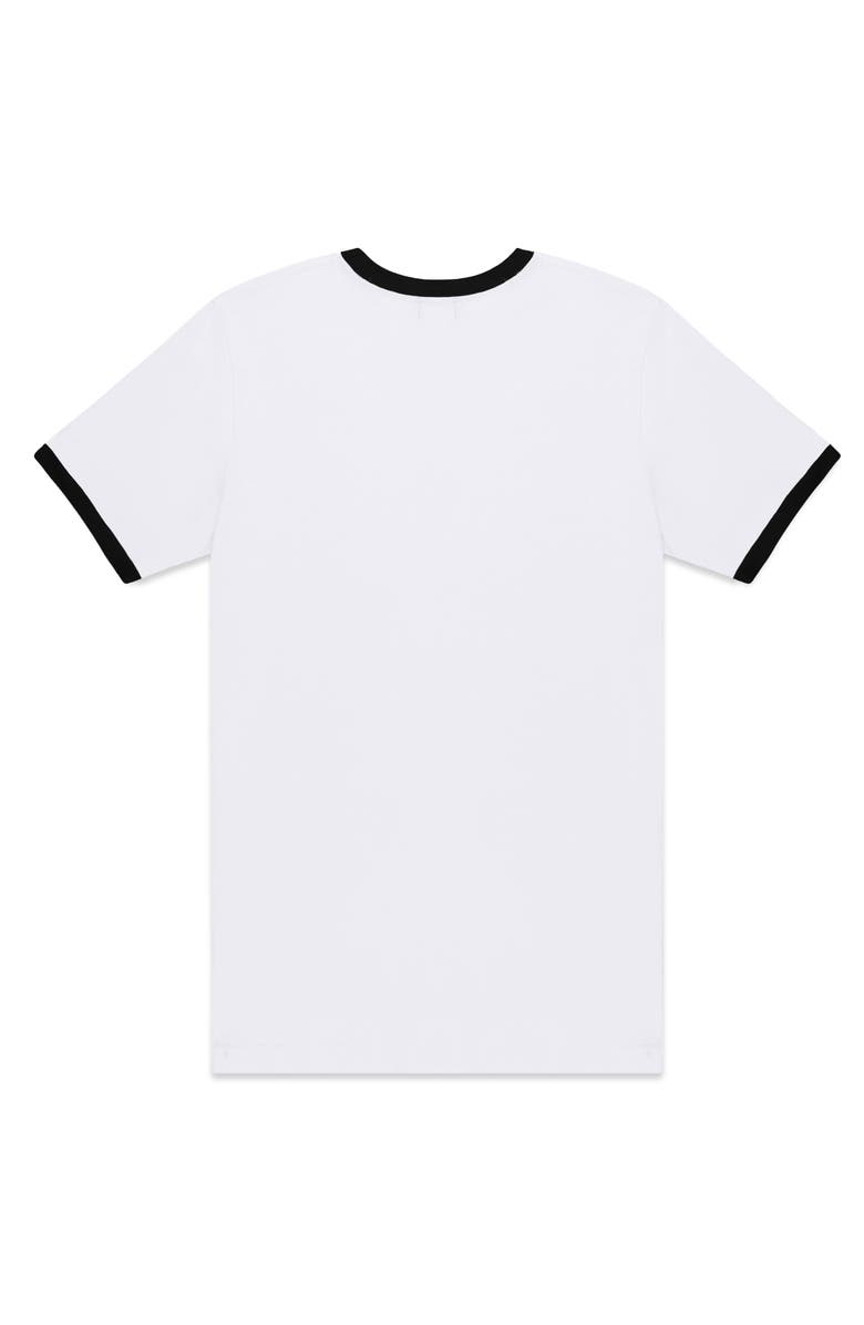 Dalix Mens Ghost Jersey Ringer Tee, Alternate, color, White Black