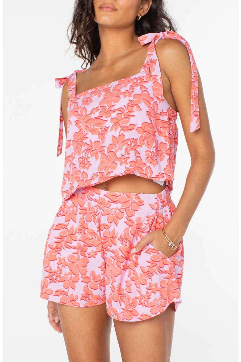 Sunny Adelaide Floral Crop Tank, Main, color, ORCHID BOUQUET SOLID