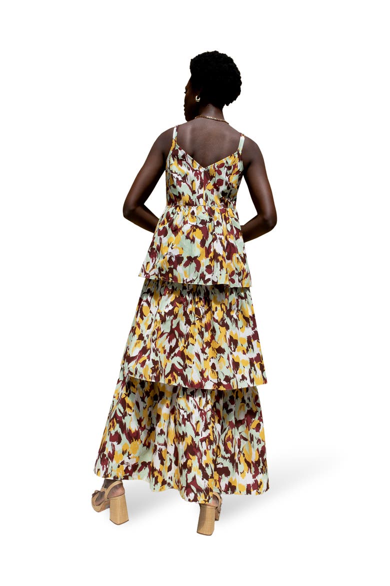 Confetti Printed Tiered Dress, Alternate, color, Pink