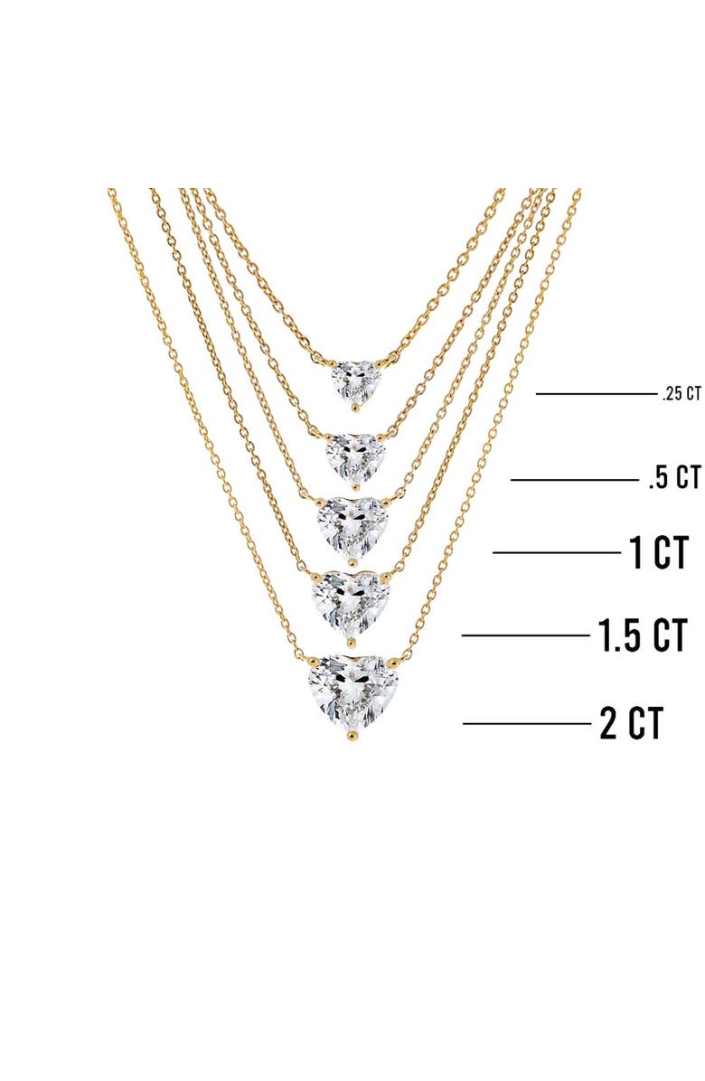 BY ADINA EDEN Lab Grown Diamond Heart Solitaire Necklace 14K, Alternate, color, 14K Gold - 3 Carat