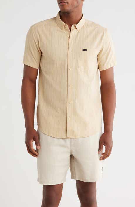 RVCA That'll Do Stripe Slim Fit Short Sleeve Button-Down Shirt