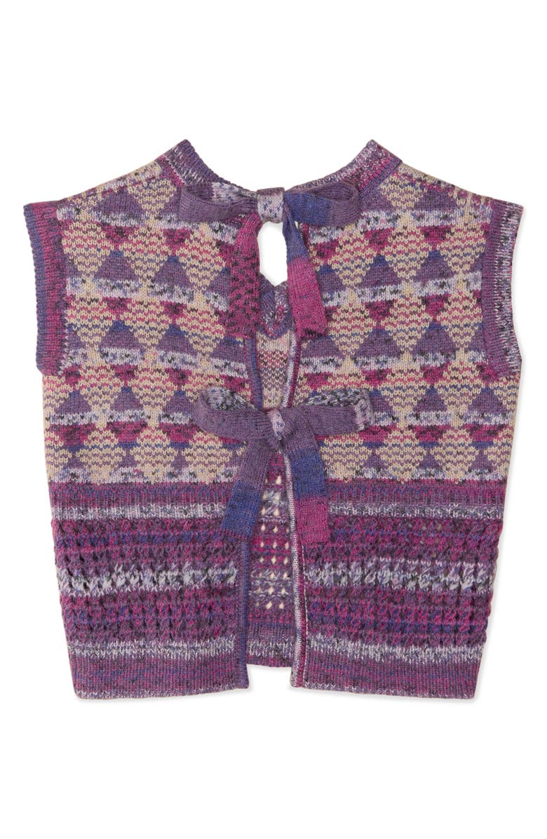 The Sunday Collective Kids' Argyle Tie Back Sweater Vest, Alternate, color, 