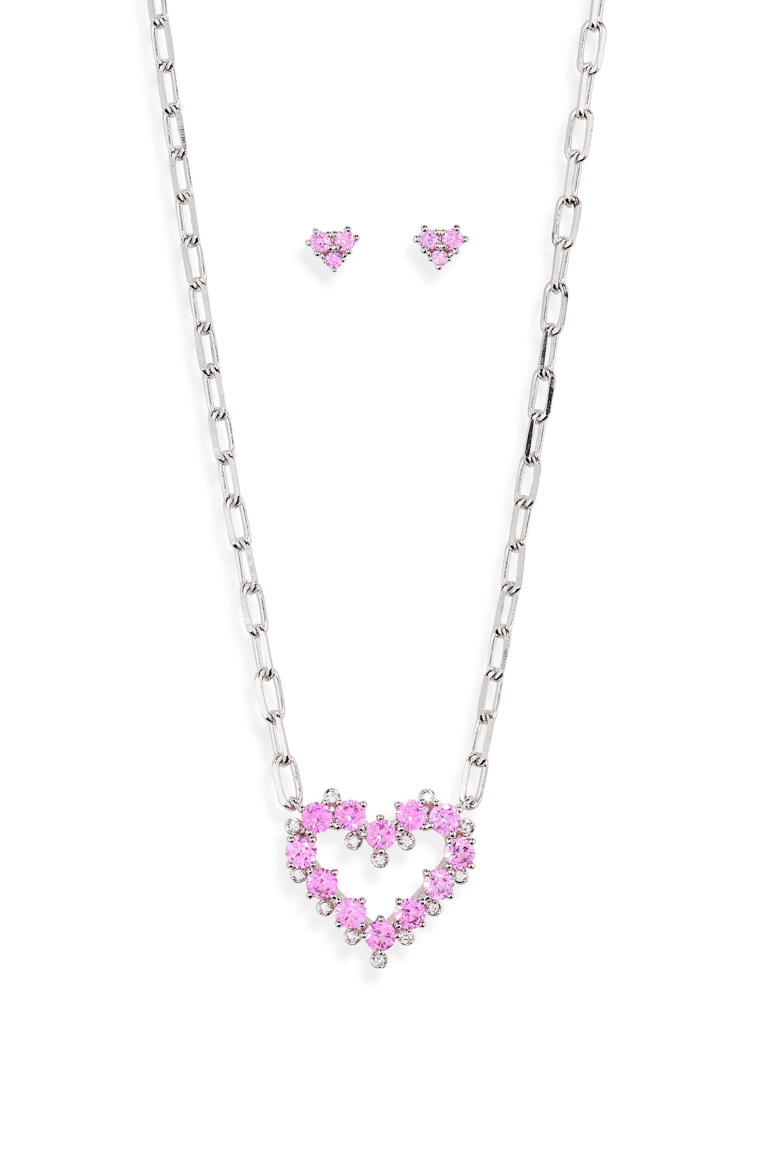 Nadri Valentine's Day Capsule Stud Earrings & Necklace Set