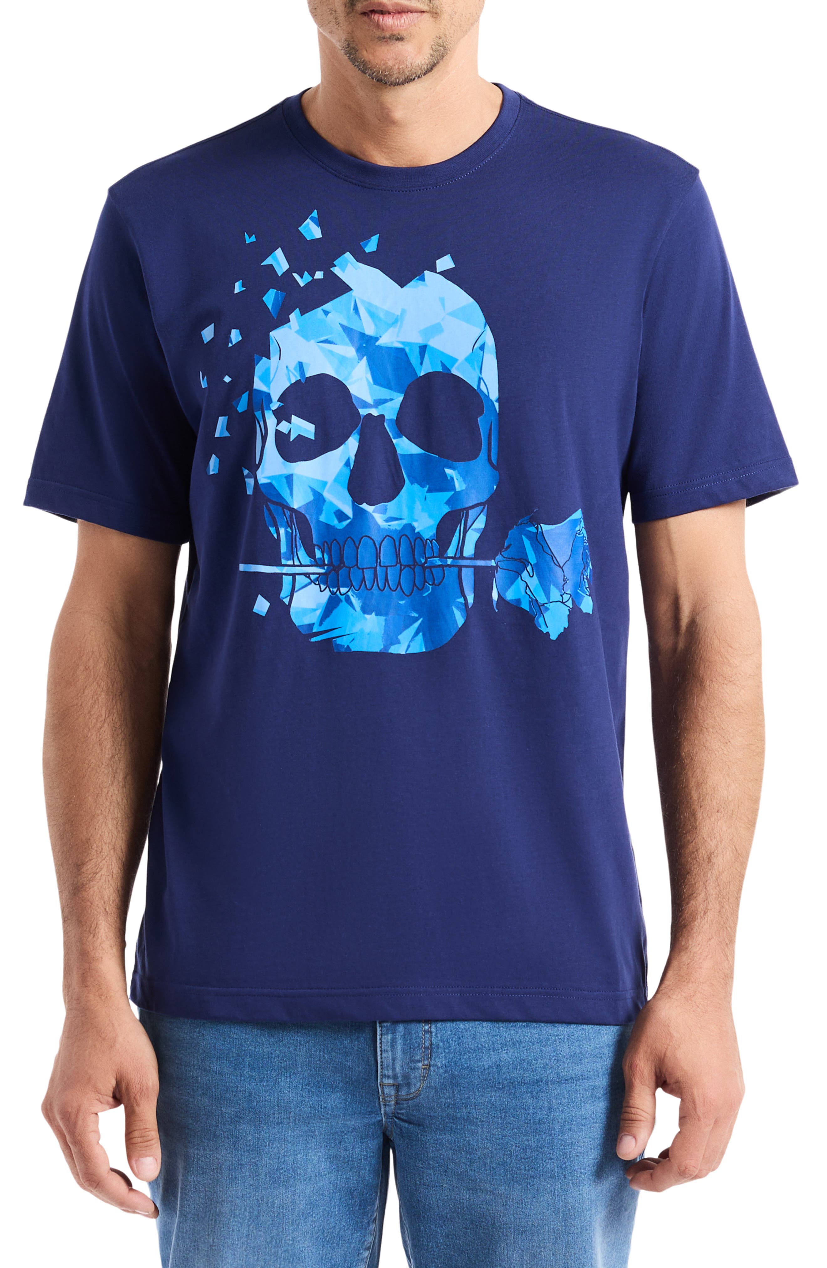 Robert Graham Rose Skull Graphic T-Shirt