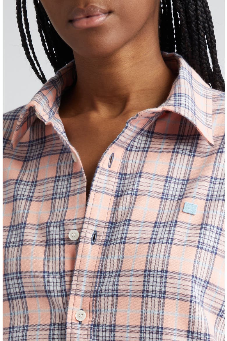 Plaid Organic Cotton Flannel Button-Up Shirt, Alternate, color, PINK/ BLUE