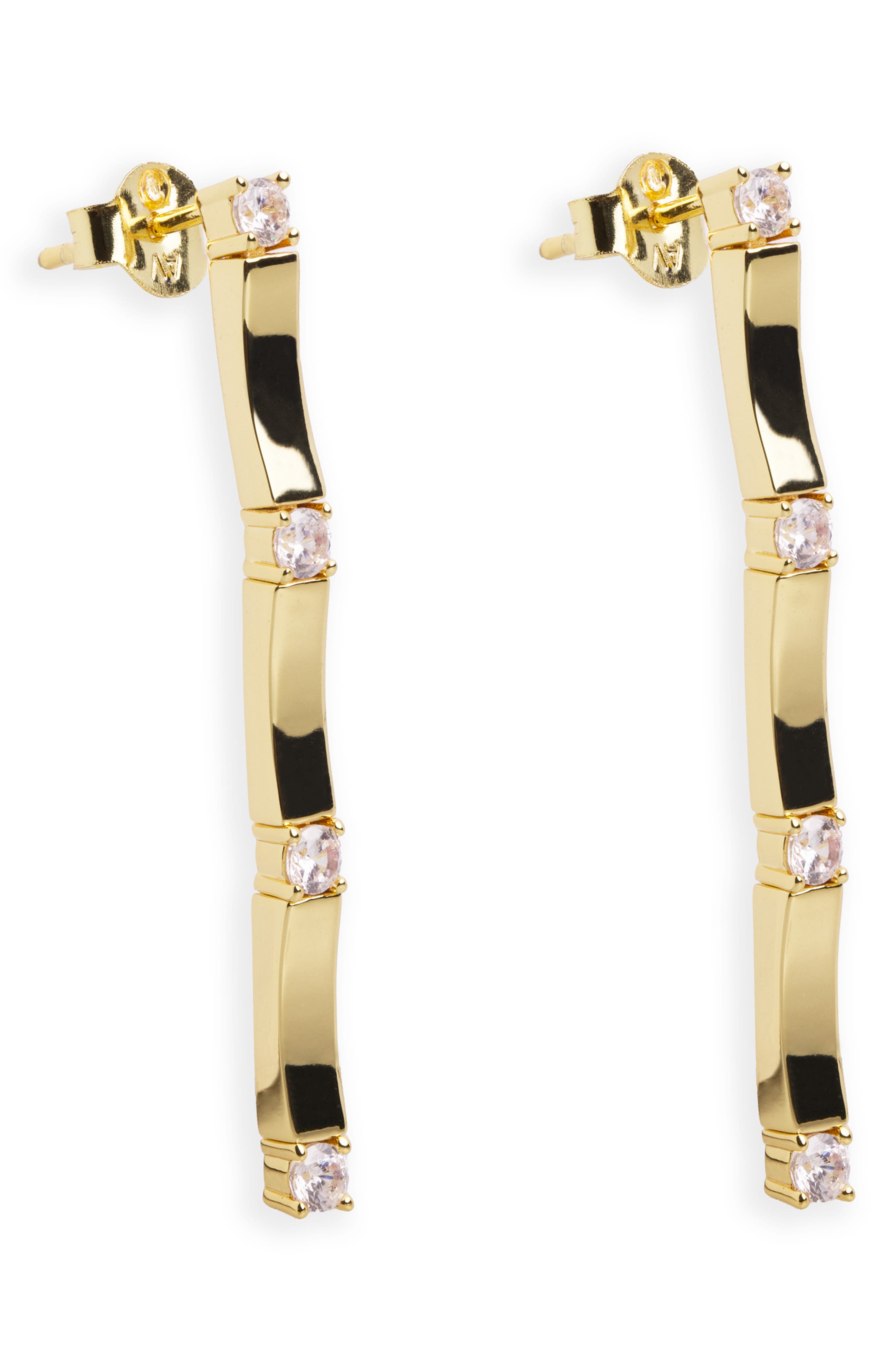Argento Vivo Linear Cubic Zirconia Earrings In Gold