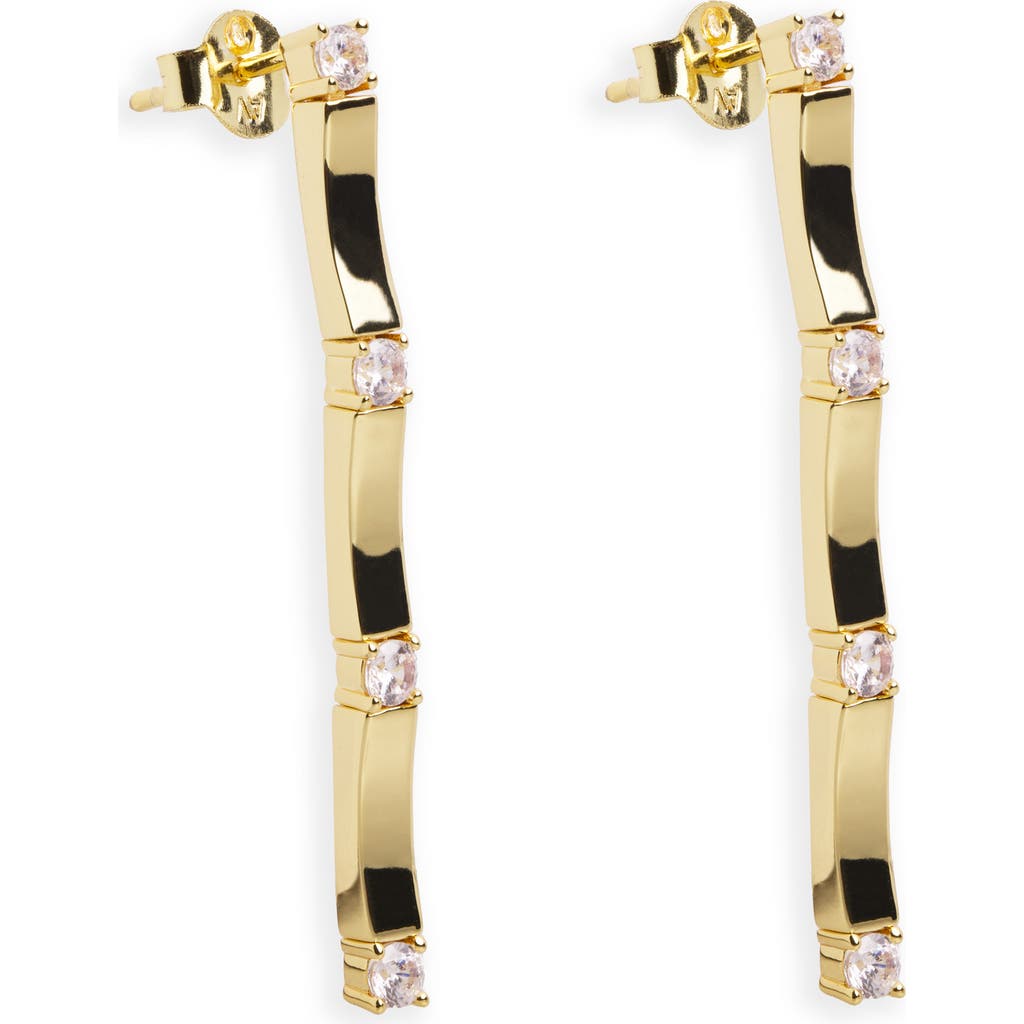 Argento Vivo Linear Cubic Zirconia Earrings In Gold