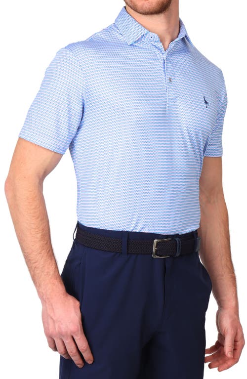 Shop Tailorbyrd Triton Stripe Performance Polo In Blue