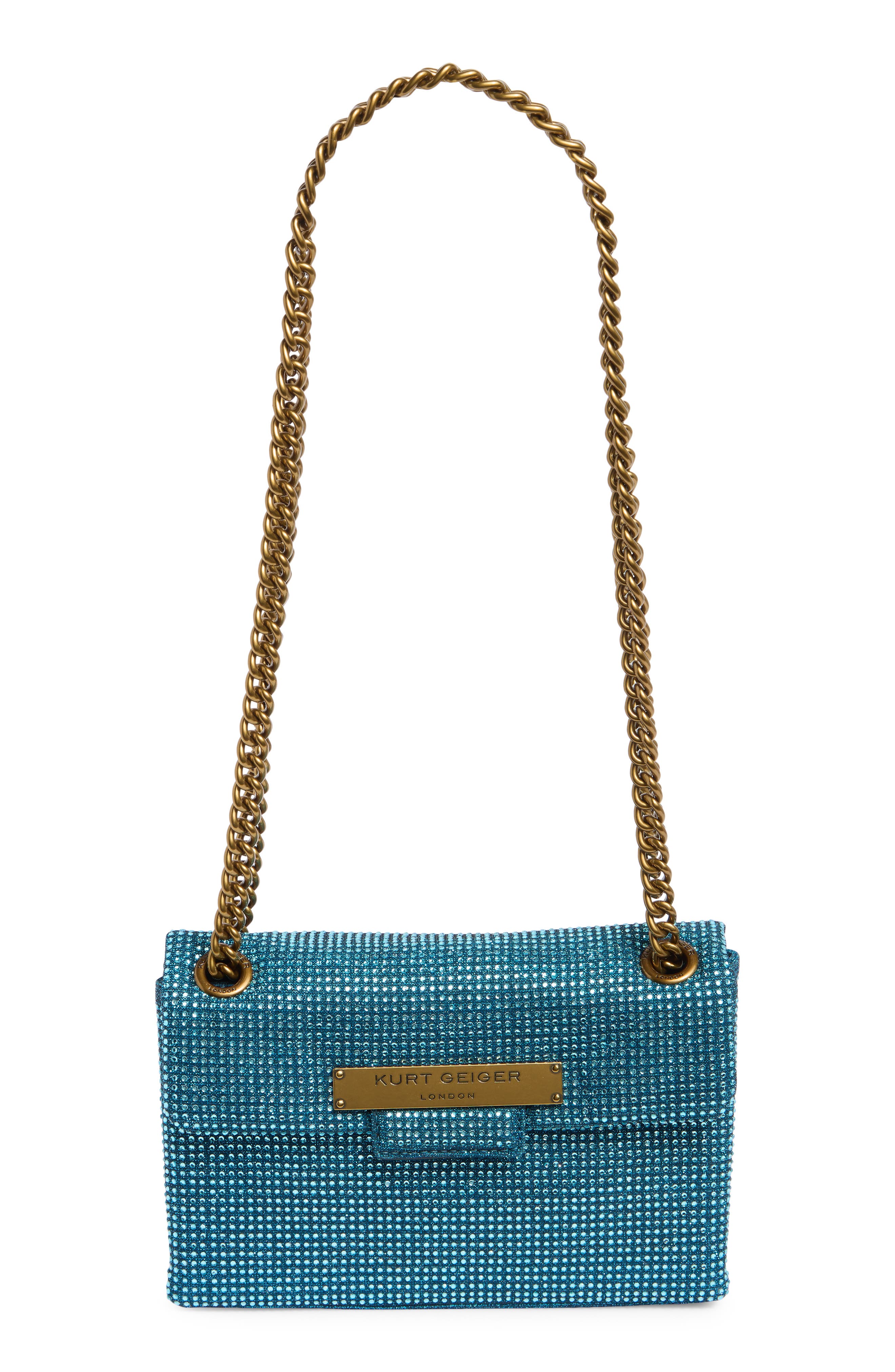 Kurt Geiger London Brixton Mini Plate Rhinestone Crossbody Bag, Main, color, 