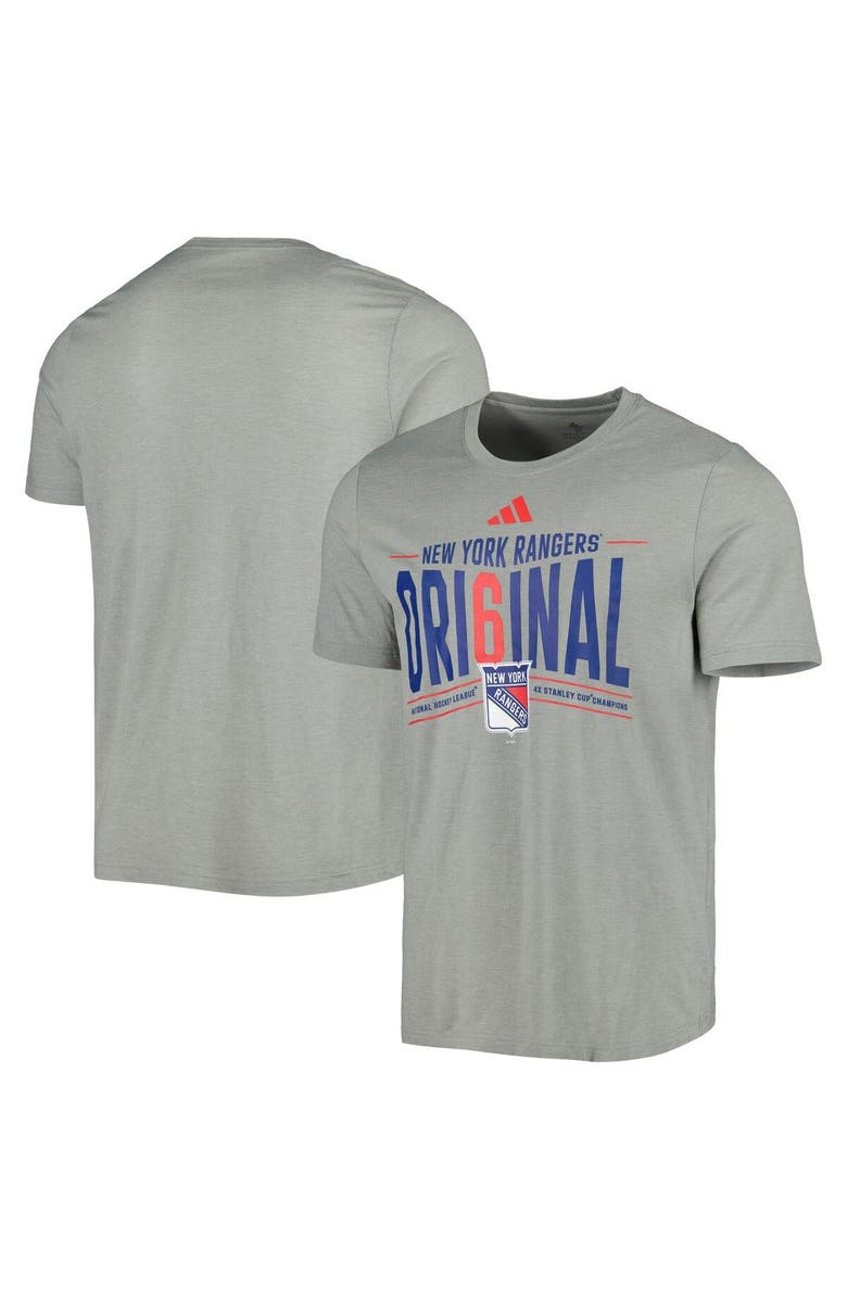 adidas Men's adidas Gray New York Rangers Original Six Tri-Blend T-Shirt, Main, color, 