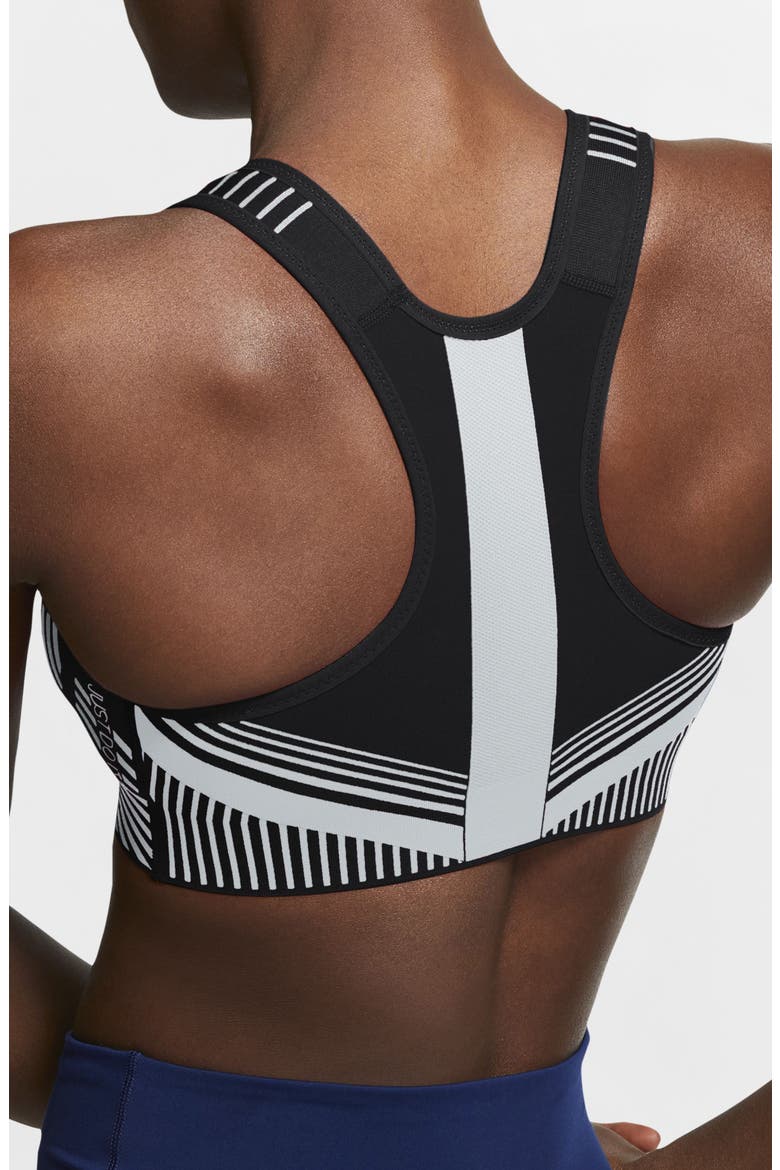 FE/NOM Flyknit Racerback Sports Bra, Alternate, color, BLACK/ WHITE
