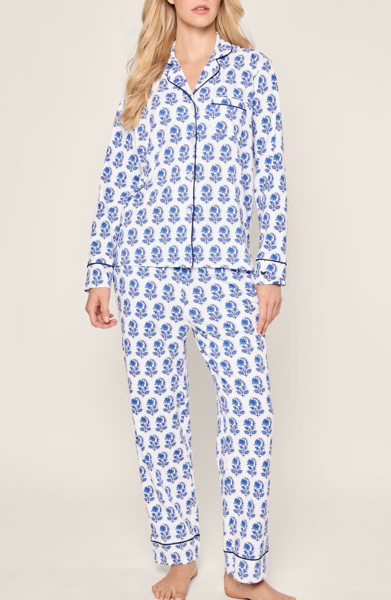 Petite Plume Print Pima Cotton Pajamas, Main, color,
