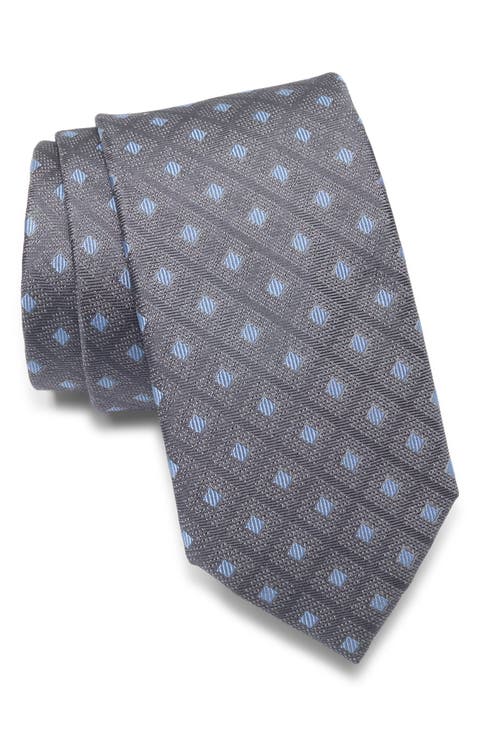 Calabra Neat Geometric Jacquard Silk Tie