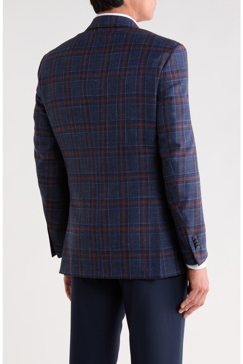 Blue Plaid Wool Sport Coat, Alternate, color, BLUE