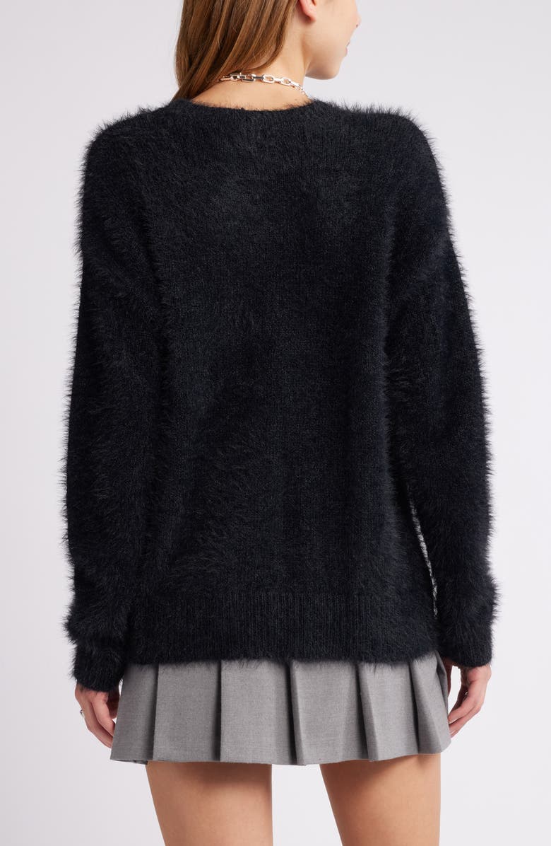 Open Edit Boyfriend Sweater, Alternate, color, Black