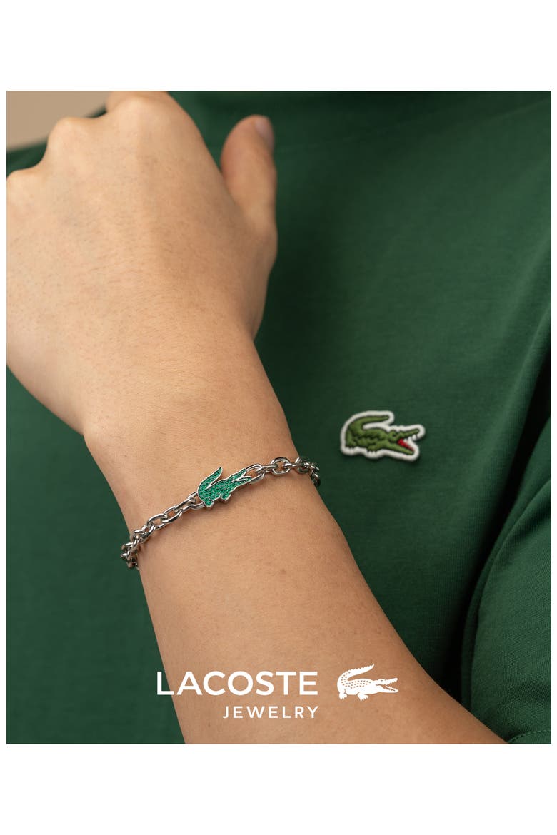 Arthor Crocodile Chain Bracelet, Alternate, color, SILVER