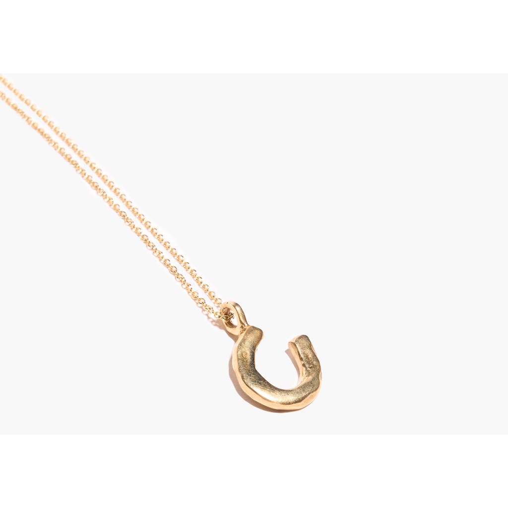 Odette New York Horseshoe Necklace In Brass