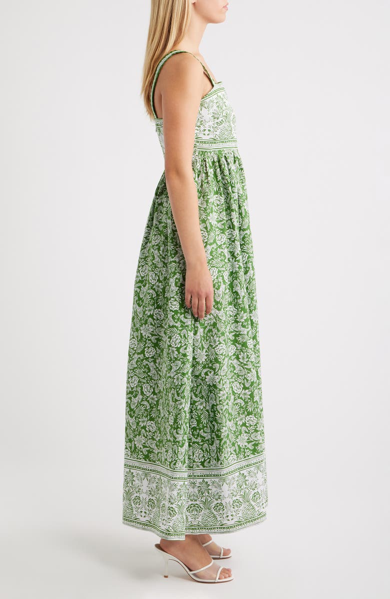 CeCe Combo Cotton Midi Dress, Alternate, color, Salted Lime