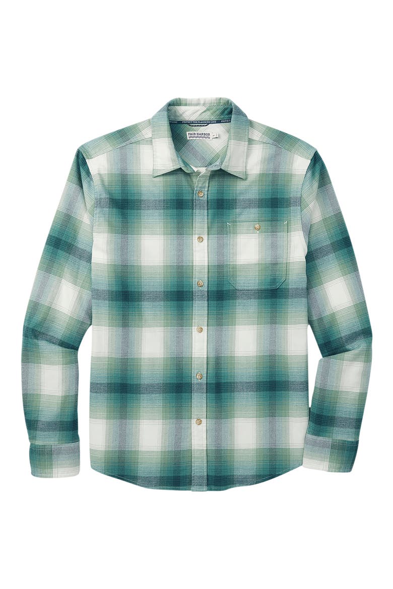 Plaid Lightweight Flannel Button-Up Shirt, Alternate, color, GREEN HILLS PLAID